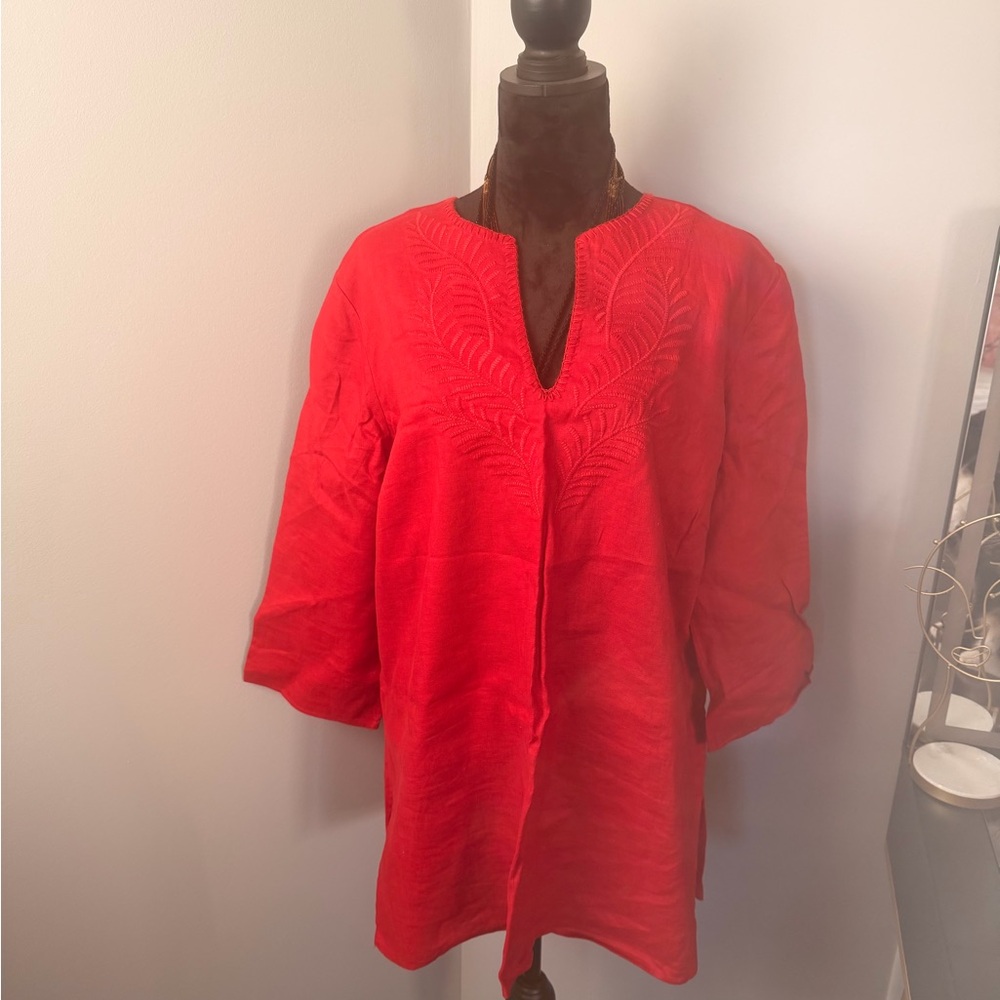 Chaps Red Tunic Top šÆ Linen